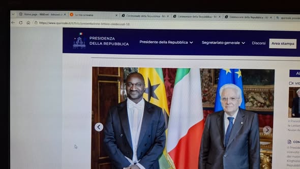 EMBAIXADOR ESTERLINE GONÇALVES GÉNERO APRESENTA CARTAS CREDENCIAIS AO PRESIDENTE DE ITÁLIA